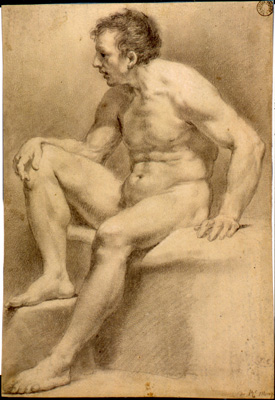 Mengs Anton Raphael-Nudo virile seduto